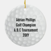 Golf Ball Foto Keramik Ornament (Hinten)