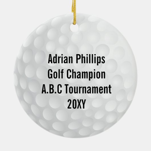 Golf Ball Foto Keramik Ornament (Hinten)