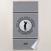 Golf Ball Funny Zitat Custom Text Golfer Geschenk Strandtuch (Vorderseite)