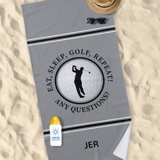 Golf Ball Funny Zitat Custom Text Golfer Geschenk  Strandtuch