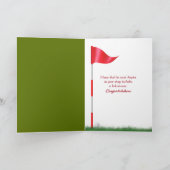 Golf-Ball für Rentner auf rotem T-Shirt Karte (Innenseite)