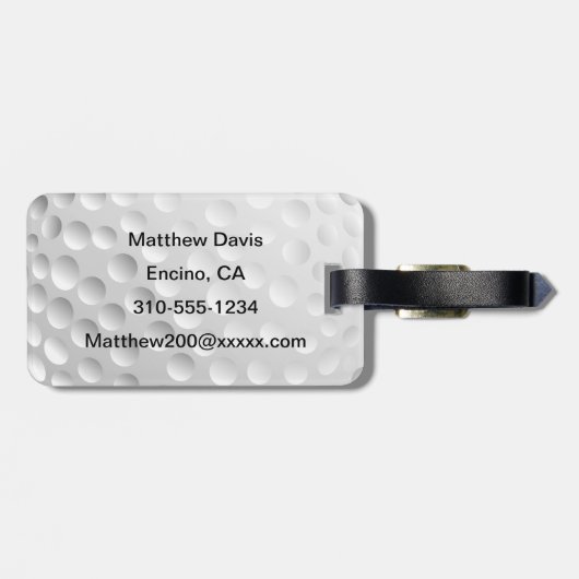 Golf Ball Gepäckanhänger (Rückseite horizontal)