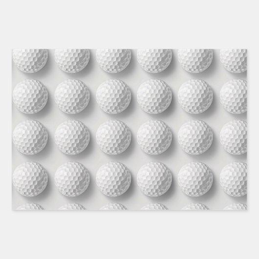 Golf Ball Geschenkpapier Set (Vorderseite 3)