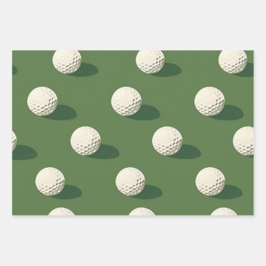 Golf Ball Geschenkpapier Set (Vorderseite)