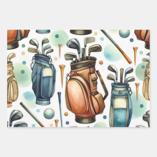Golf Ball Geschenkpapier Set (Vorderseite 3)