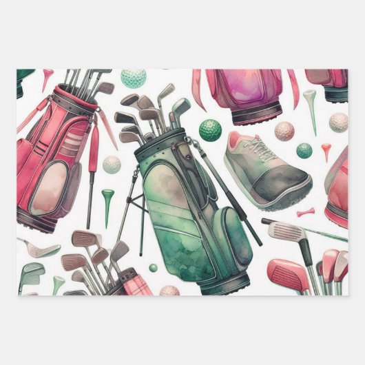 Golf Ball Geschenkpapier Set (Vorderseite 2)