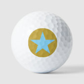 Golf Ball Gold mit BlueStar (Vorderseite)