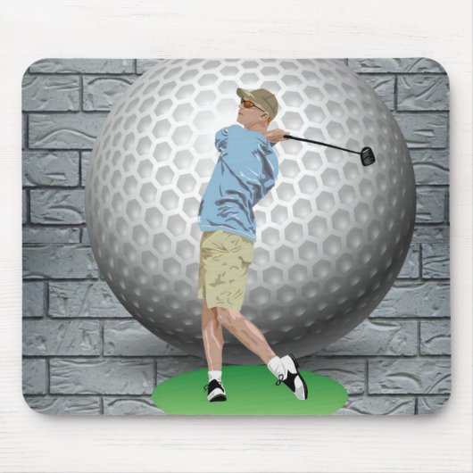Golf Ball Golfer Maus Pad! Mousepad (Vorne)