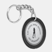 Golf Ball Golfer Modernes Monogramm Niedlicher Sch Schlüsselanhänger (Vorderseite links)