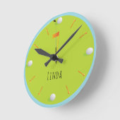Golf Ball Green Sport Thema Sportlich Personalisie Runde Wanduhr (Winkel)