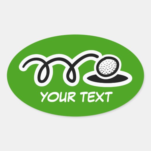 Golf Ball große Aufkleber mit individuellem Text (Vorderseite)