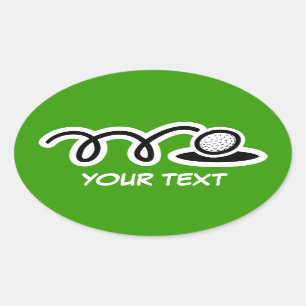 Golf Ball große Aufkleber mit individuellem Text