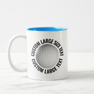 Golf Ball & Große Schrift HELLBLAU 325ml Custom Zweifarbige Tasse