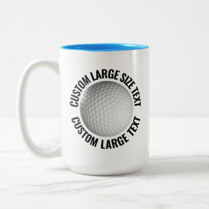 Golf Ball & Große Schrift HELLBLAU 425ml Custom Zweifarbige Tasse