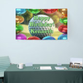 Golf Ball Happy Birthday Custom Vinyl Banner (Messeveranstaltung)