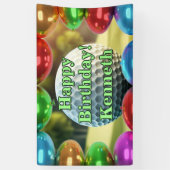 Golf Ball Happy Birthday Custom Vinyl Banner (Vertikal)