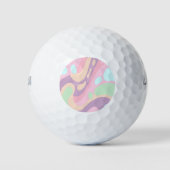Golf Ball Happy Colorful Pastel (Vorderseite)