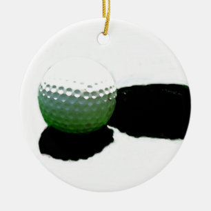 Golf Ball & Hole Keramikornament