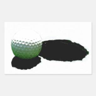 Golf Ball & Hole Rechteckiger Aufkleber