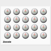 Golf Ball Holiday Design, Frohe Weihnachten Runder Aufkleber (Blatt)