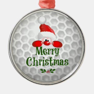 Golf Ball Holiday Design, Frohe Weihnachten Silbernes Ornament