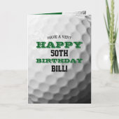 Golf Ball Ihren Namen und Geburtstag hinzufügen Karte (Vorderseite)