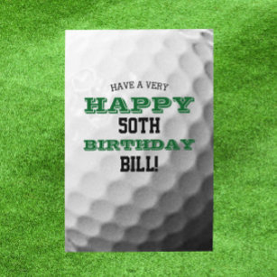 Golf Ball Ihren Namen und Geburtstag hinzufügen Karte