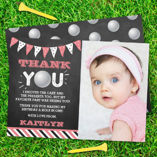 Golf Ball in jedem Alter Geburtstag Foto Dankeskarte