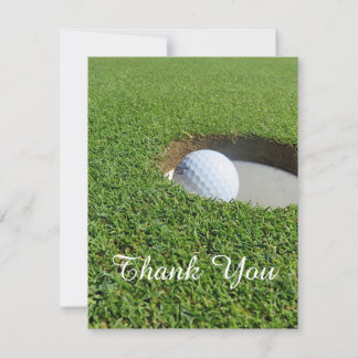 Golf Ball in Loch Danke Karte