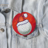 Golf Ball in Weihnachtsmannmütze Button (Beispiel)