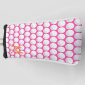 Golf Ball Initial Pink White Orange Sport Preppy Golf Headcover (Vorderseite)