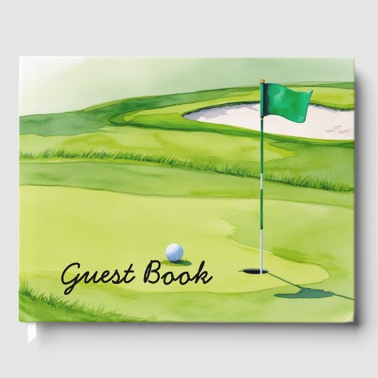 Golf Ball ist auf Grün Gästebuch (Vorderseite)