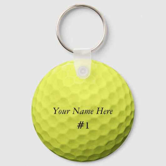 Golf Ball Keychain Customize it with YOUR NAME Schlüsselanhänger (Vorderseite)
