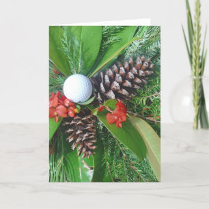 Golf Ball Kiefernzapfen und Evergreens Weihnachten