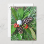 Golf Ball Kiefernzapfen und Evergreens Weihnachten (Vorne/Hinten)