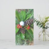 Golf Ball Kiefernzapfen und Evergreens Weihnachten (Stehend Vorderseite)