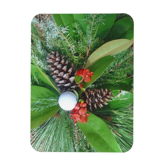Golf Ball Kiefernzapfen und Evergreens Weihnachten Magnet (Vertikal)