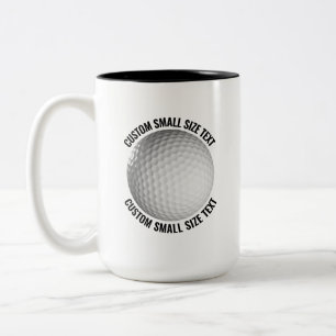 Golf Ball & Kleiner Text SCHWARZ 425g Custom Zweifarbige Tasse