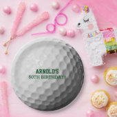 Golf Ball Look Personalized Pappteller (Party)