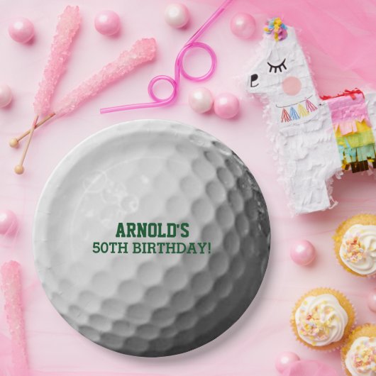 Golf Ball Look Personalized Pappteller (Party)