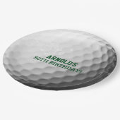Golf Ball Look Personalized Pappteller (Schrägansicht)