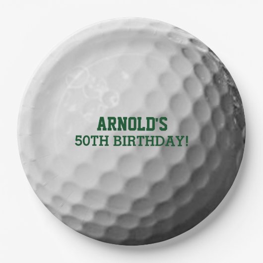 Golf Ball Look Personalized Pappteller (Vorderseite)