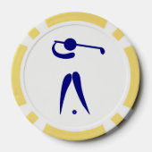 Golf Ball Marker Poker Chips Blue Golf Player (Rückseite)