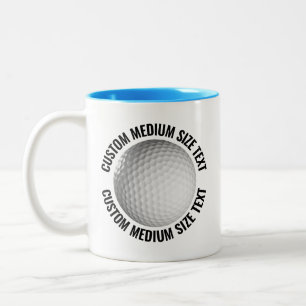 Golf Ball & Medium Text HELLBLAU 325ml Custom Zweifarbige Tasse