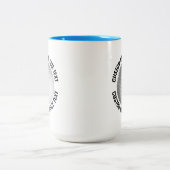 Golf Ball & Medium Text HELLBLAU 425g Custom Zweifarbige Tasse (Mittel)