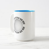 Golf Ball & Medium Text HELLBLAU 425g Custom Zweifarbige Tasse (Vorderseite Links)