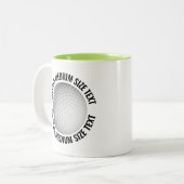 Golf Ball & Medium Text LIME GRÜN 325ml Custom Zweifarbige Tasse (Vorderseite Links)