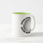 Golf Ball & Medium Text LIME GRÜN 325ml Custom Zweifarbige Tasse (VorderseiteRechts)