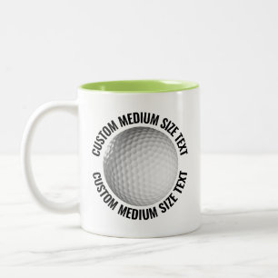 Golf Ball & Medium Text LIME GRÜN 325ml Custom Zweifarbige Tasse