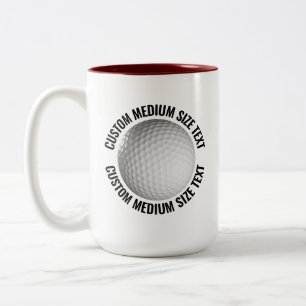 Golf Ball & Medium Text MAROON 15oz Benutzerdefini Zweifarbige Tasse